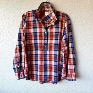 J.Crew multi colored plaid 100% cotton tunic